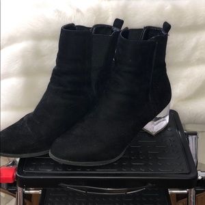 Booties with Clear block Heel